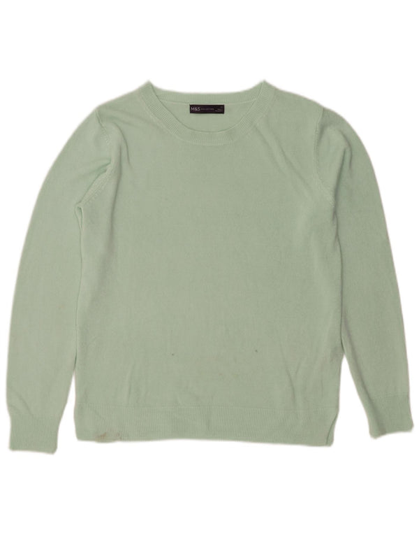 Pulover pentru femei Marks & Spencer cu gât de barcă, UK 12, verde mediu acrilic