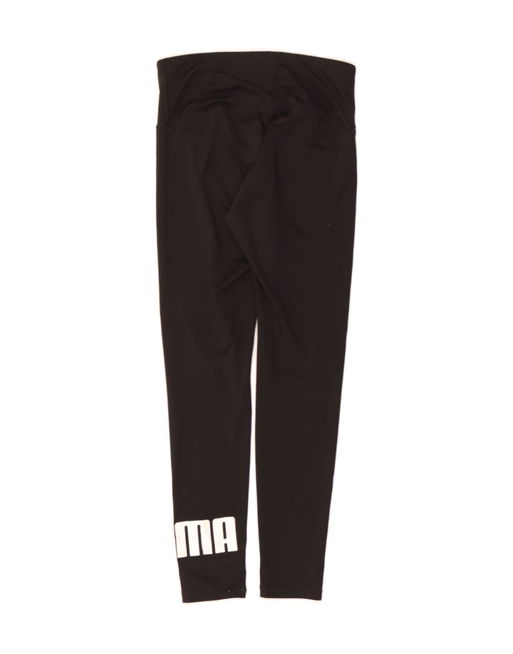 PUMA Womens Graphic Leggings UK 10 Small Black Vintage Puma and Second-Hand Puma from Messina Hembry 
