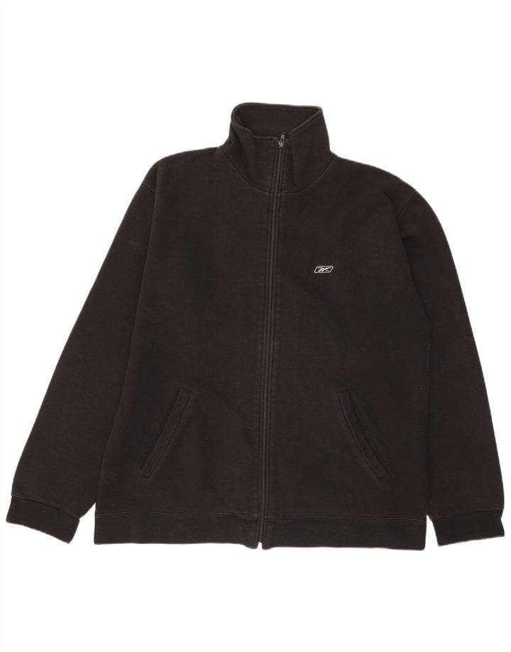 Jachetă de trening pentru bărbați Reebok, bumbac mediu negru