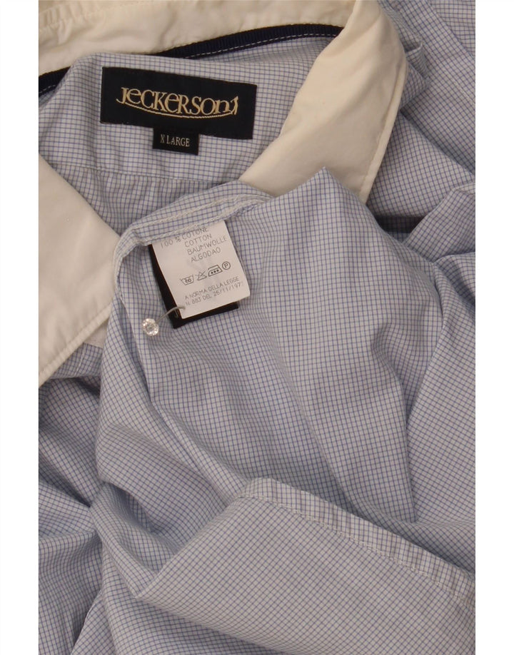 Cămașă pentru bărbați Jeckerson XL Blue Check Bumbac