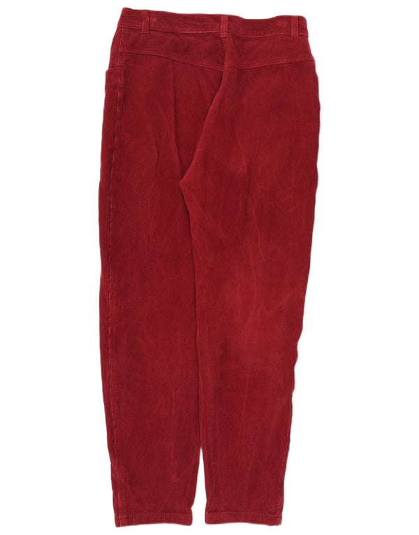 Pantaloni vintage din velur cu talie înaltă pentru femei EU 44 XL W34 L30 Burgundy