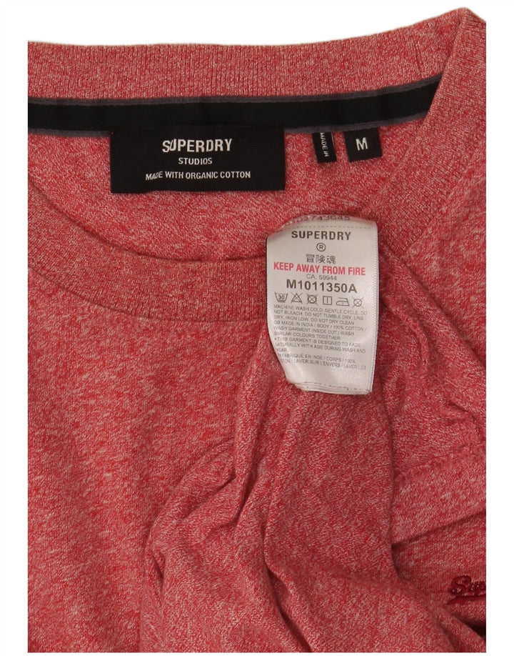 Tricou Superdry pentru bărbați Top, mediu roșu, bumbac cu pete