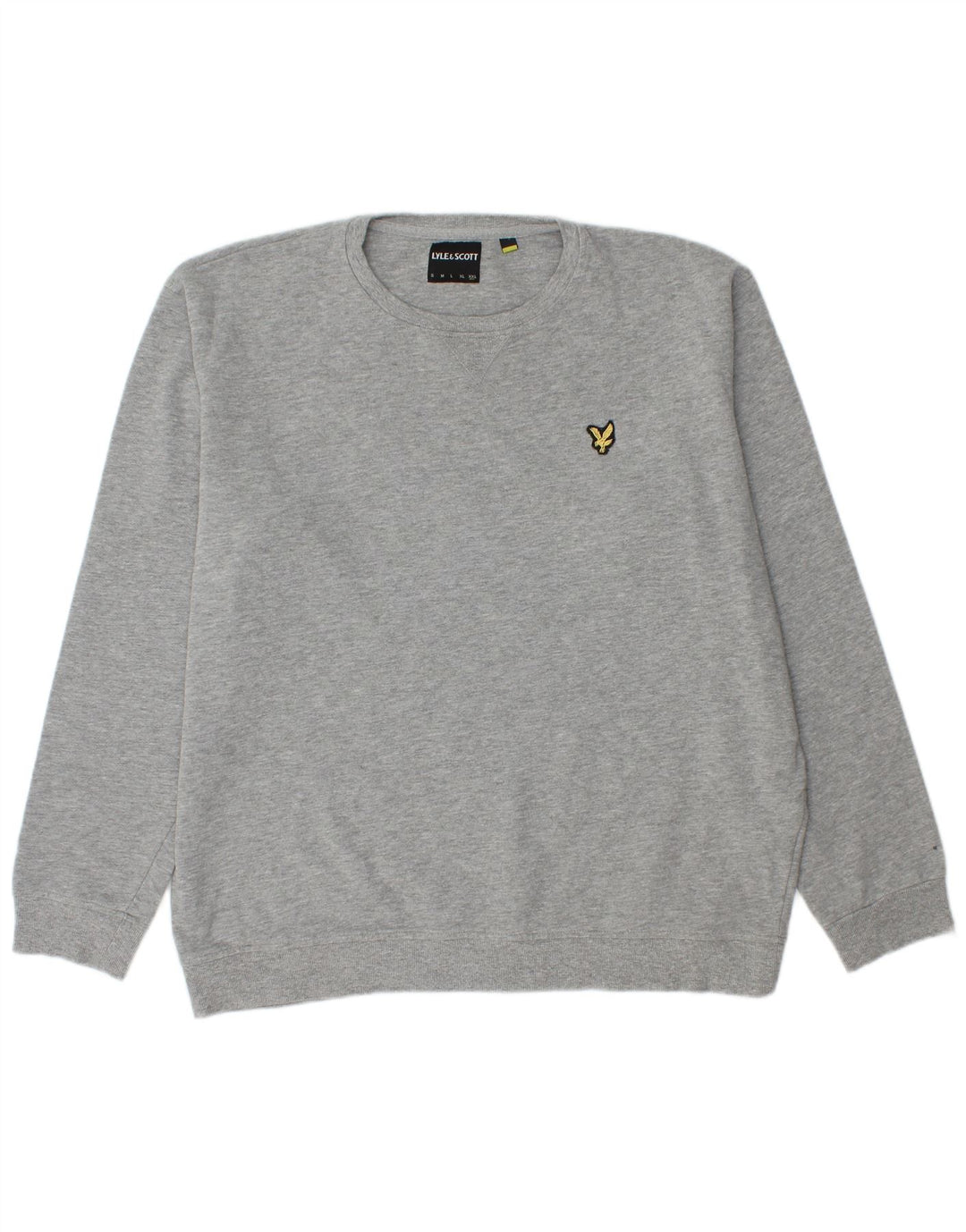 LYLE & SCOTT Pulover pentru bărbați cu gât crew, bumbac gri 2XL