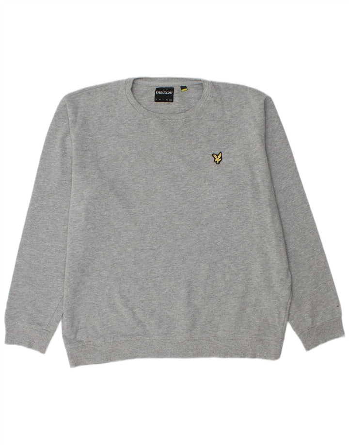 LYLE & SCOTT Pulover pentru bărbați cu gât crew, bumbac gri 2XL