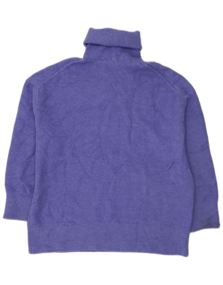 Pulover supradimensionat pentru femei Zara, cu gât rulat, UK 14, albastru mediu acrilic