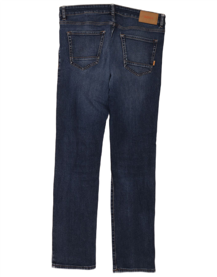 Blugi slim pentru bărbați Hugo Boss L34 L34 Bumbac bleumarin
