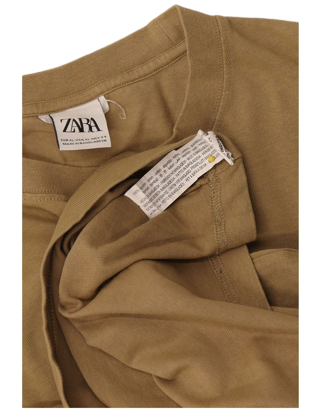 Top pentru bărbați Zara cu mânecă lungă XL, bej, bumbac