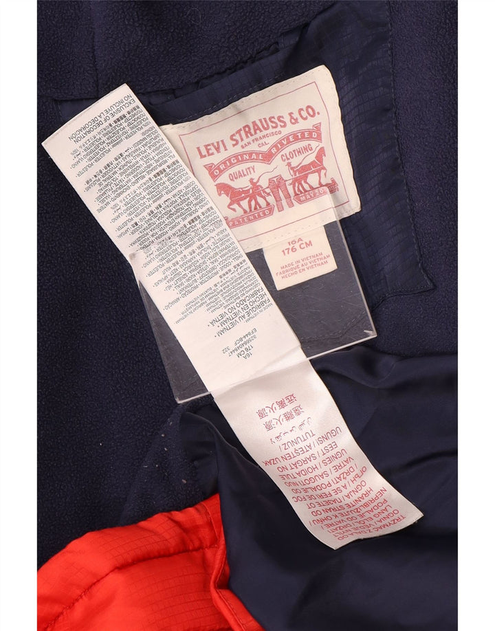 Jachetă căptușită cu glugă Levi's pentru băieți 15-16 ani, albastru bleumarin, color block