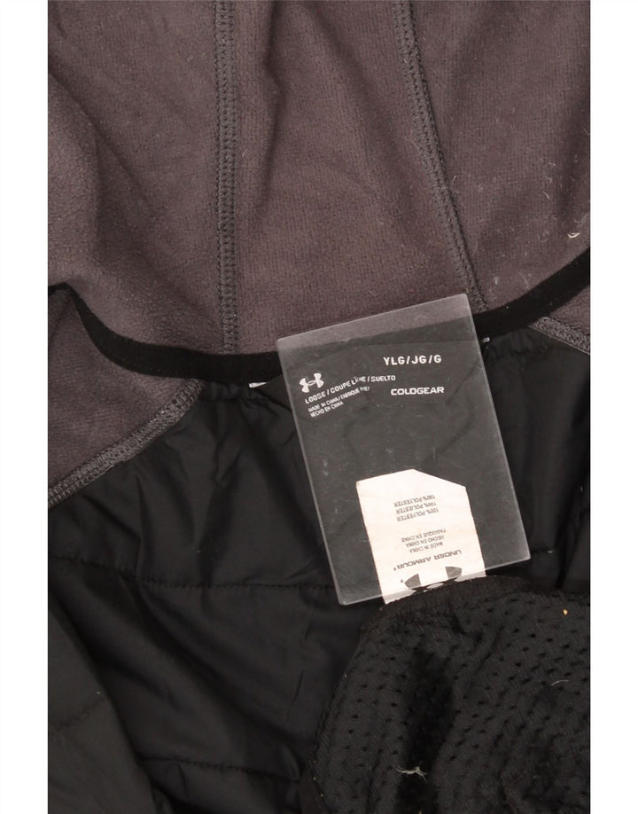 UNDER ARMOUR Boys Cold Gear Graphic Padded Jacket 11-12 Years Large Grey Vintage Under Armour and Second-Hand Under Armour from Messina Hembry 