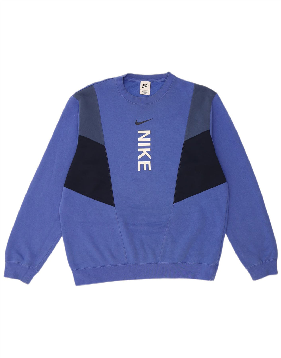 Hanorac grafic pentru bărbați Nike Pulover Medium Blue Colorblock Bumbac
