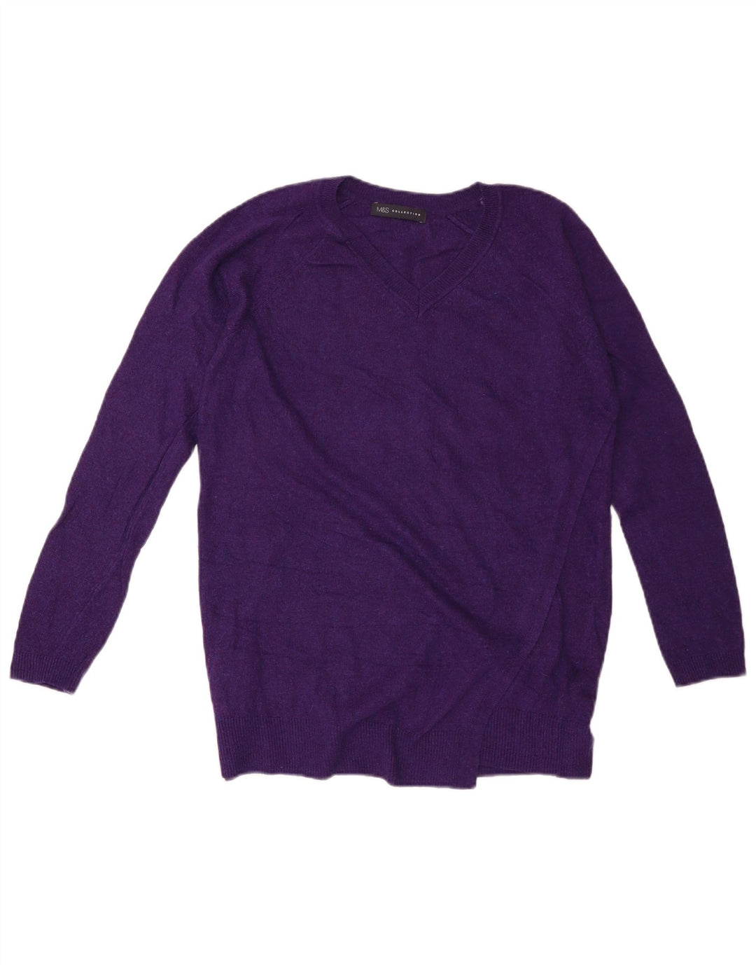 MARKS & SPENCER Pulover supradimensionat pentru femei cu decolteu în V UK 10 Mic violet