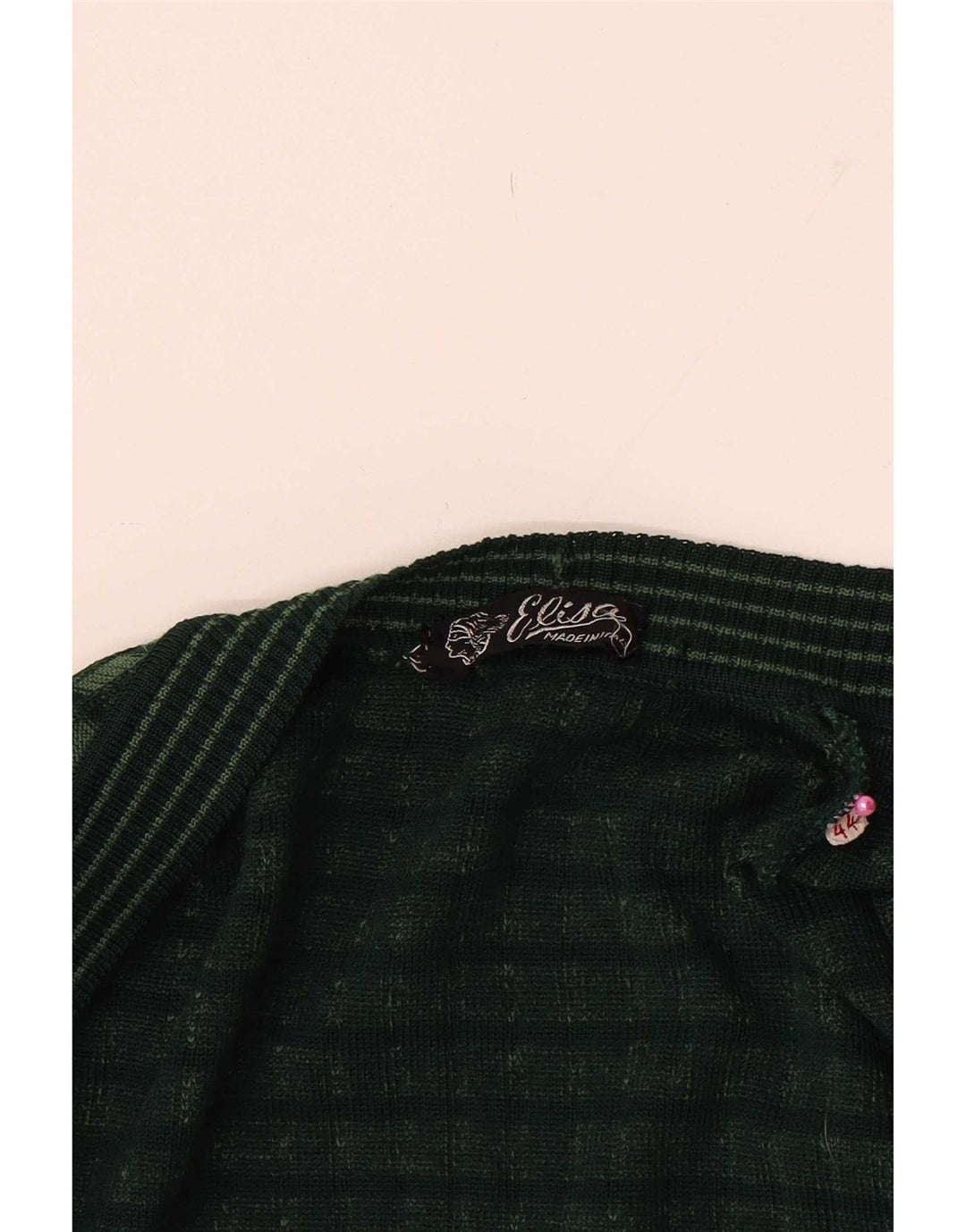 Pulover Vintage cardigan deschis pentru femei IT 44 Medium Green Check