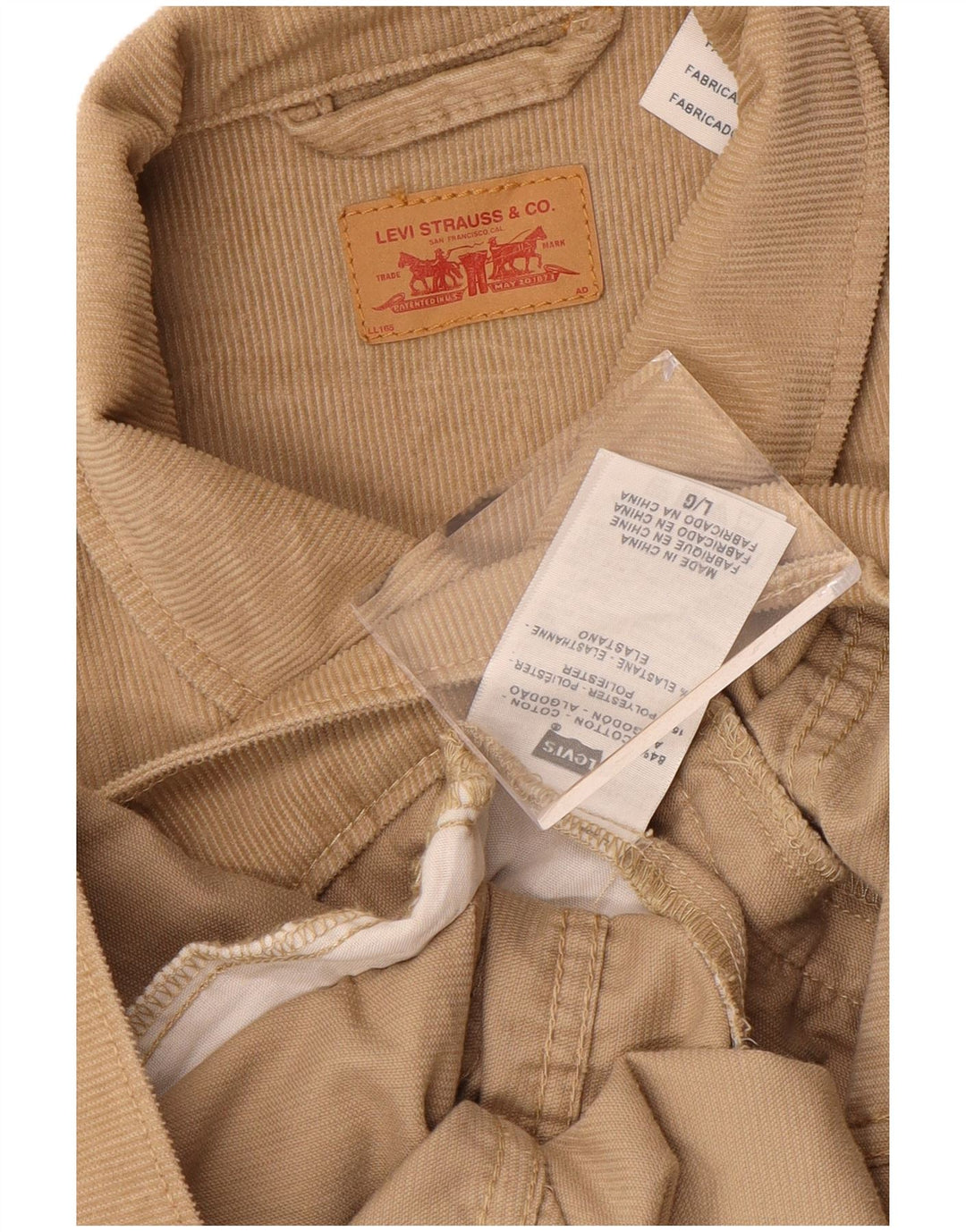 Jachetă pentru femei LEVI'S din velur UK 16, mare, bej, bumbac