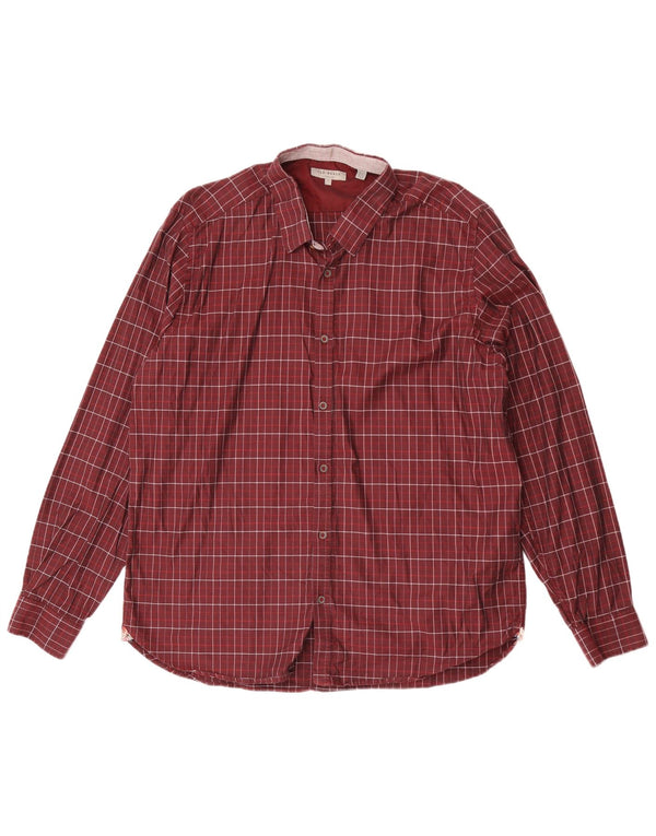 Cămașă Bărbați Ted Baker Mărimea 7 3XL Bumbac Maroon Check