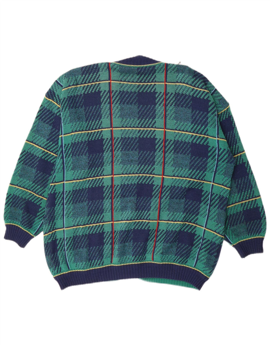 Pulover Cardigan Vintage pentru femei UK 18 XL Blue Check