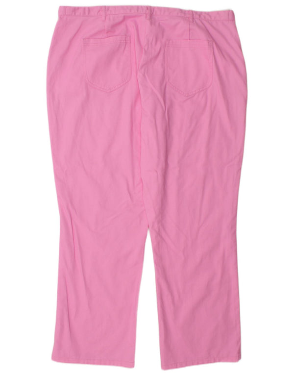 COTTON TRADERS Womens Straight Chino Trousers UK 22 3XL W44 L29 Pink