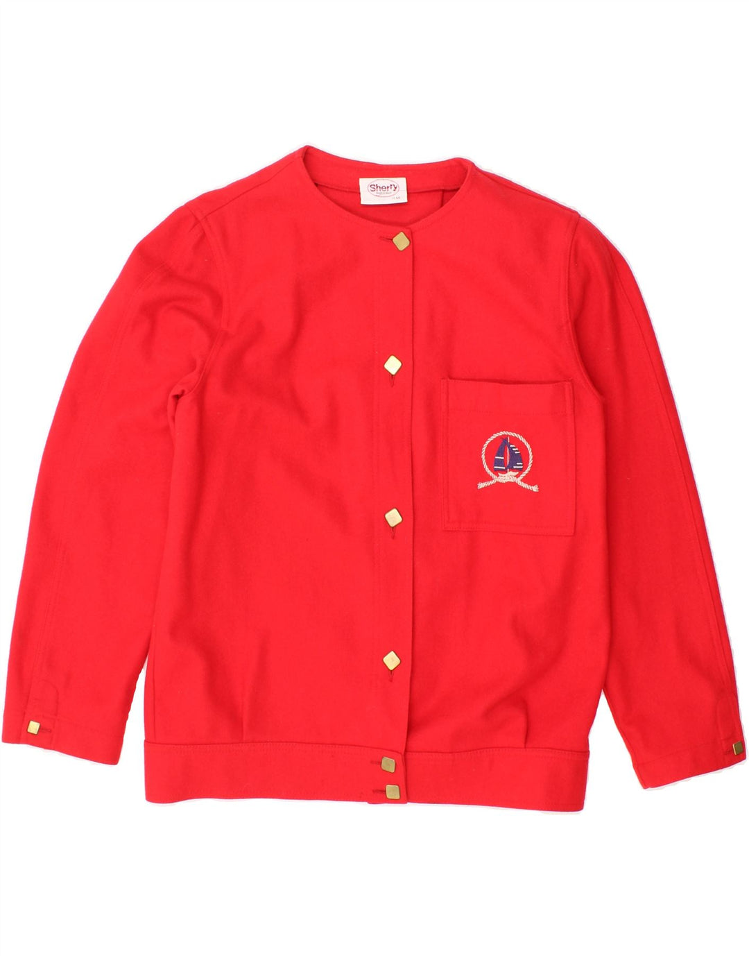 VINTAGE Womens Bomber Jacket IT 40 Small Red Wool Vintage Vintage and Second-Hand Vintage from Messina Hembry 