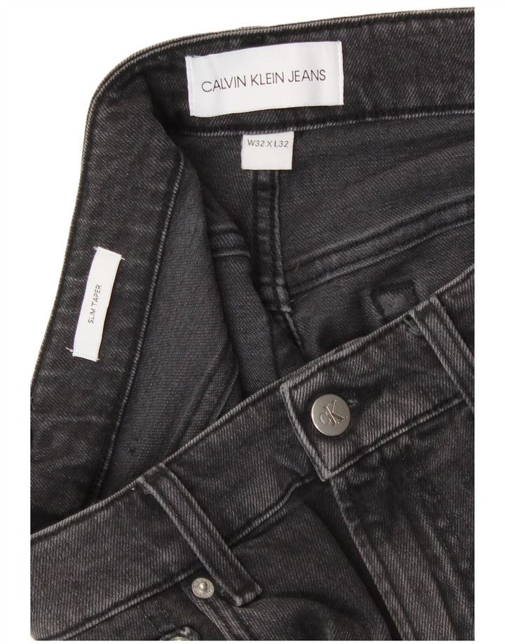 Calvin Klein Blugi Slim Tapered pentru bărbați W32 L32 bumbac gri