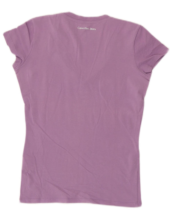 Calvin Klein Jeans Tricou pentru femei Top UK 6 XS Purple Bumbac