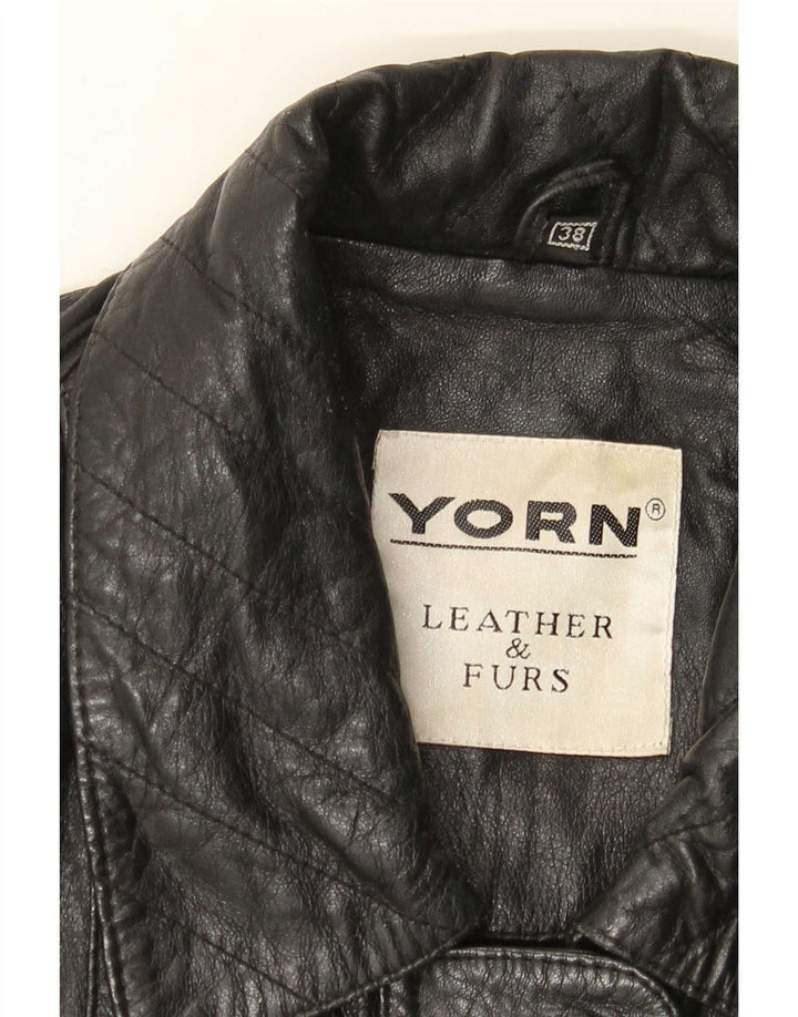 Palton de piele Yorn pentru femei EU 38 Medium Black