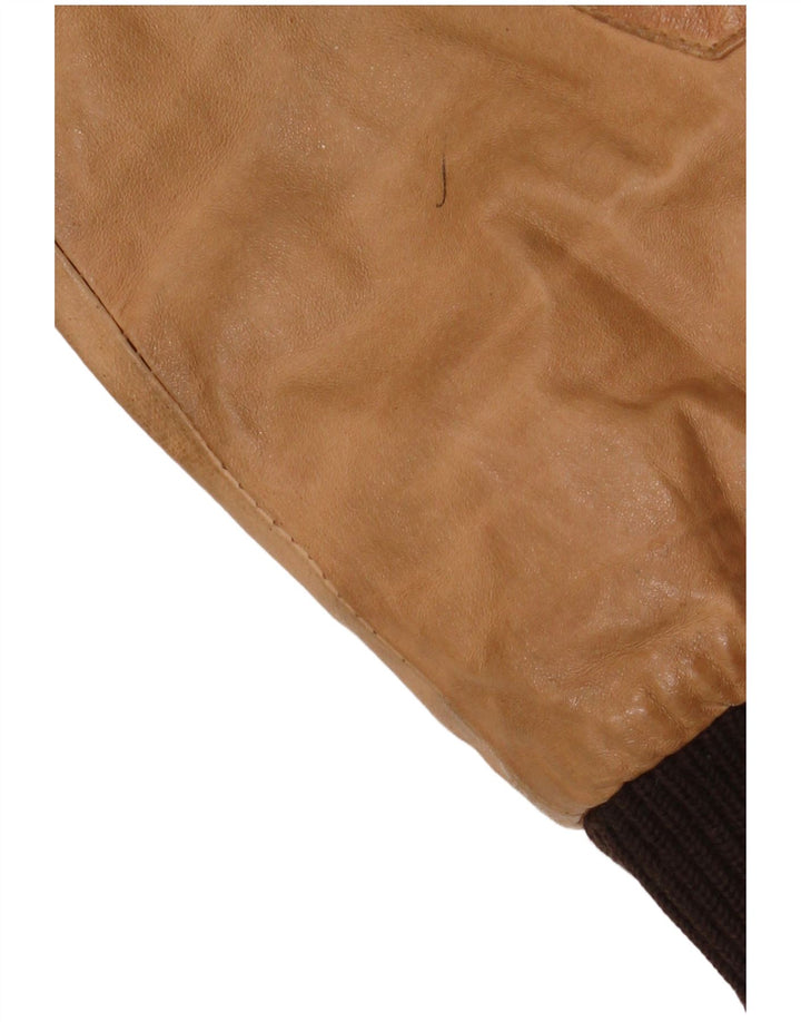 Jachetă din piele bărbați cu glugă Bata IT 50 din piele mare bej