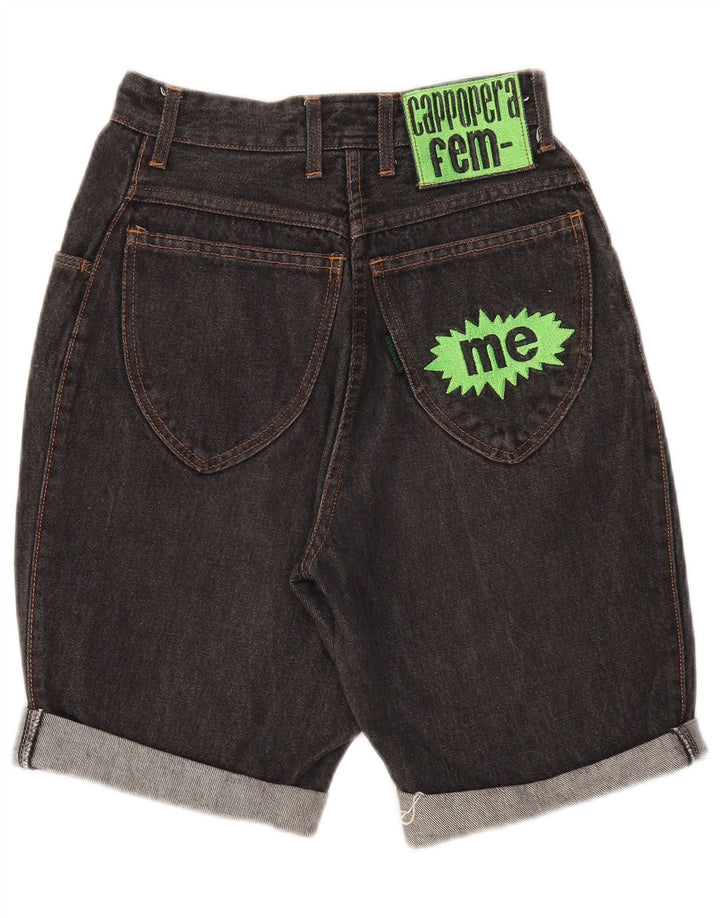 Pantaloni scurți din blugi cu talie înaltă pentru femei CAPPOPERA W26, bumbac gri mic