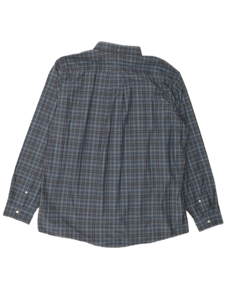Cămașă pentru bărbați EDDIE BAUER, înaltă, relaxată, XL, bumbac cu carouri albastre