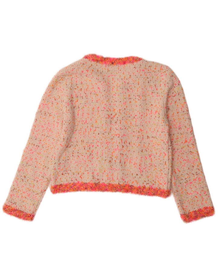 Jachetă Blazer deschisă pentru femei Zara UK 10 Poliester alb cu pete mici