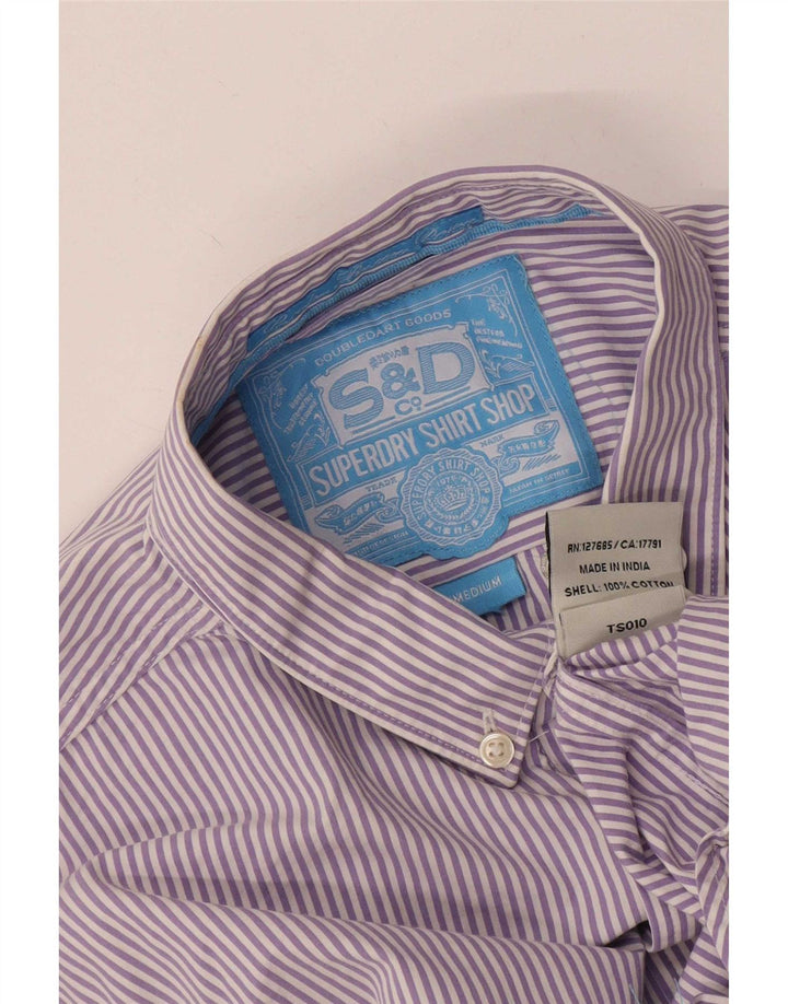 Cămașă pentru bărbați Superdry, bumbac cu dungi violet mediu