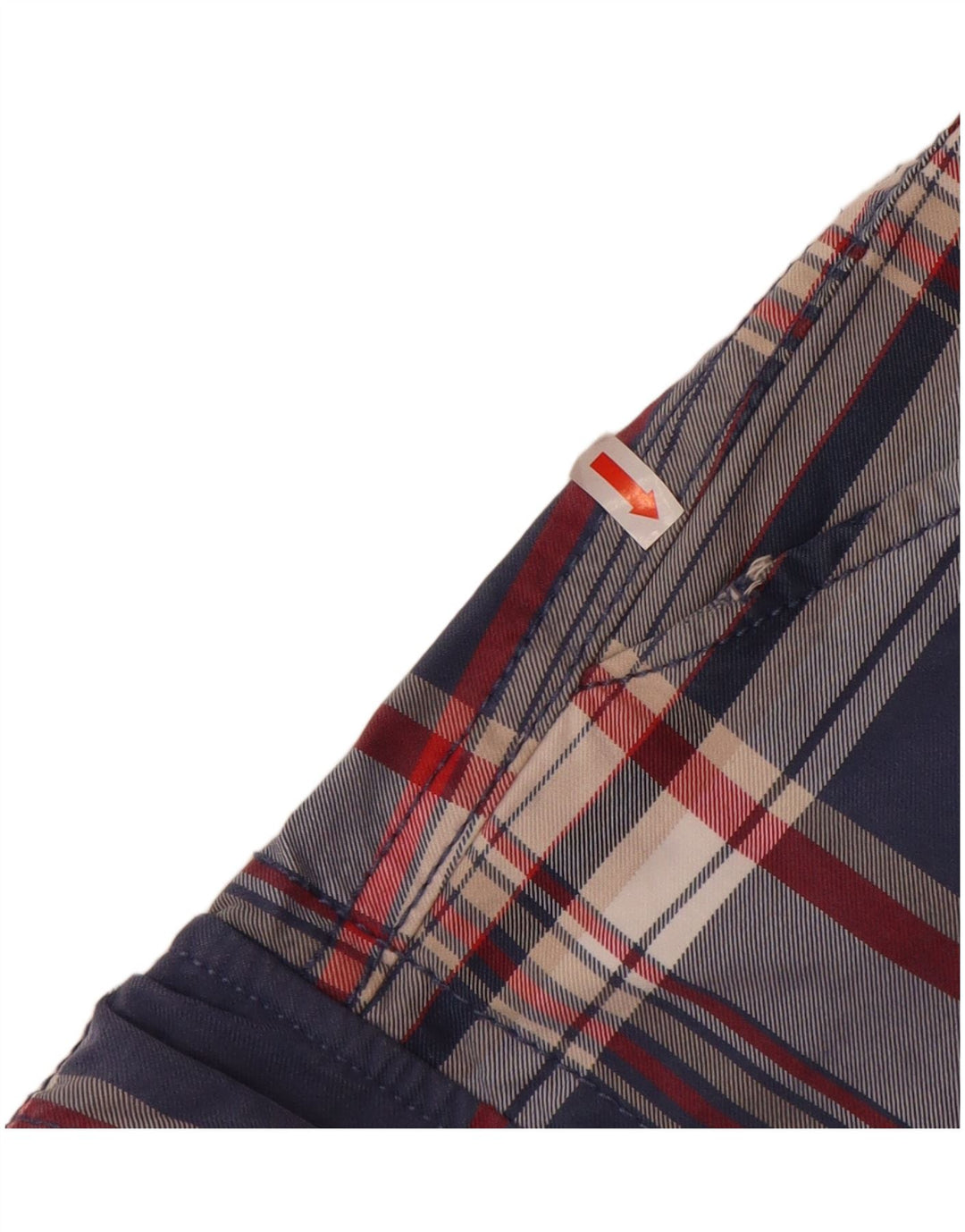 Pantaloni scurti cargo pentru bărbați TOMMY HILFIGER W32, bumbac cu carouri, albastru marin mediu