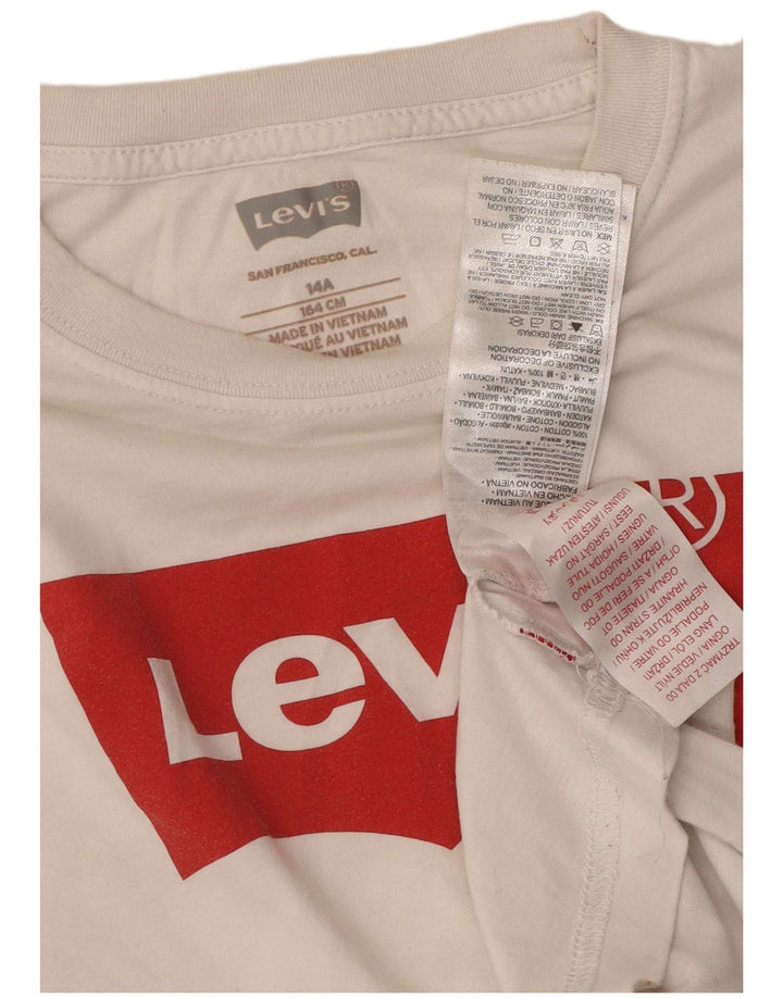 Tricou Grafic Fete LEVI'S Top 13-14 Ani Bumbac Alb