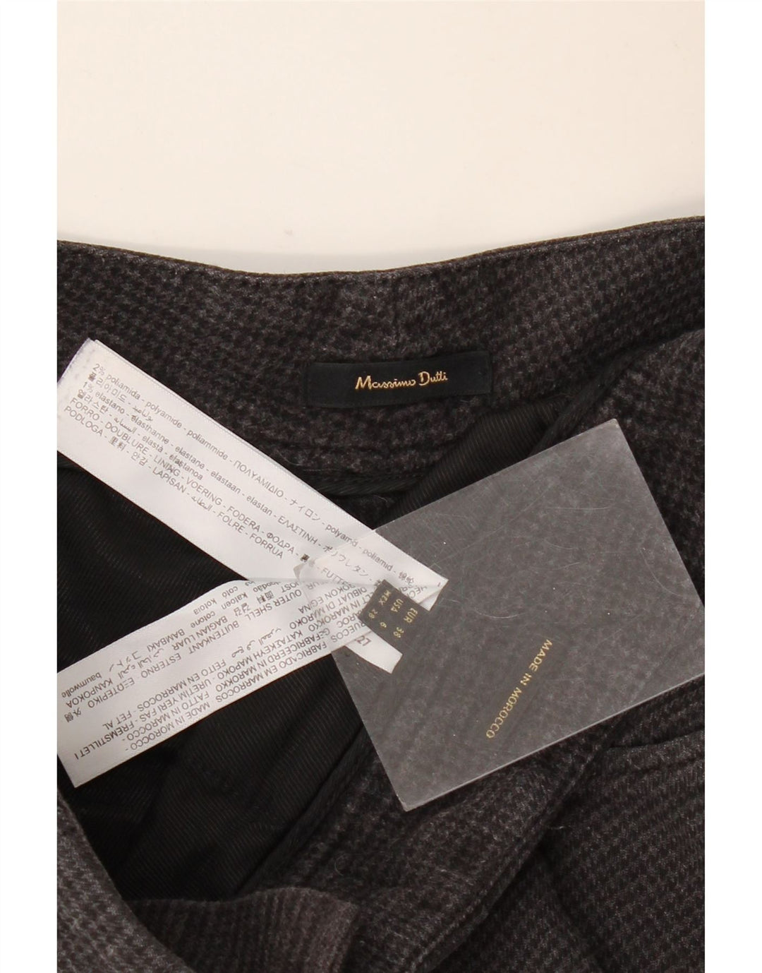 Massimo Dutti Pantaloni casual dama EU 38 Mici W28 L27 Negru Houndstooth