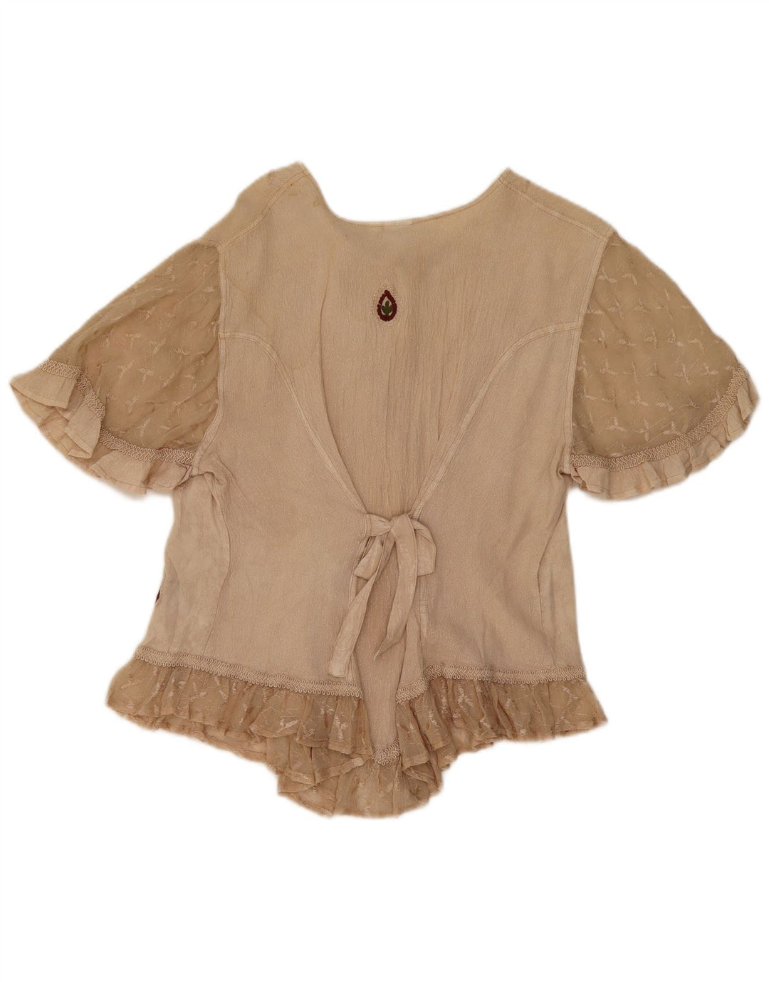 O.P.C Bluză Femei Top UK 14 Medium Bej Floral Viscose