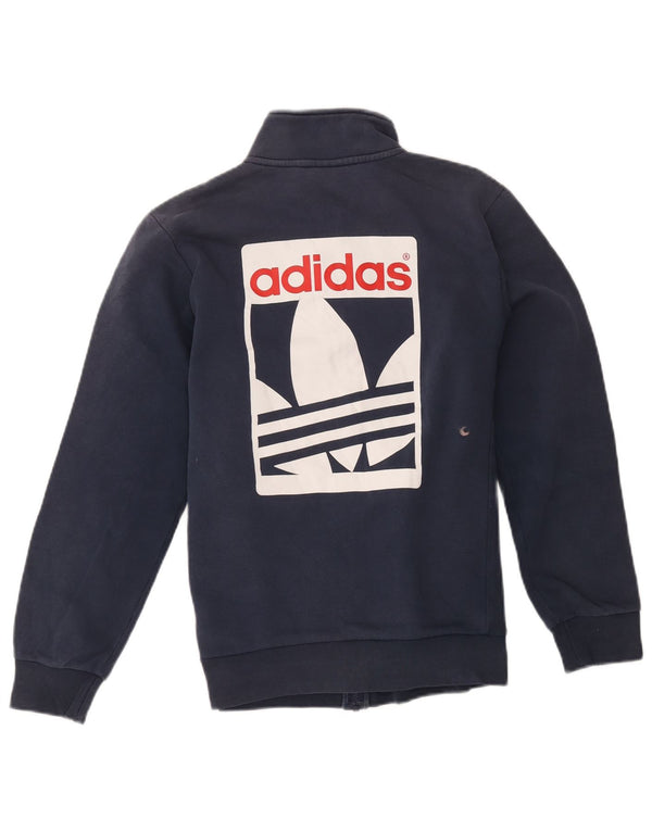 Jachetă de top pentru trening cu grafică Adidas pentru bărbați, bumbac, albastru bleumarin