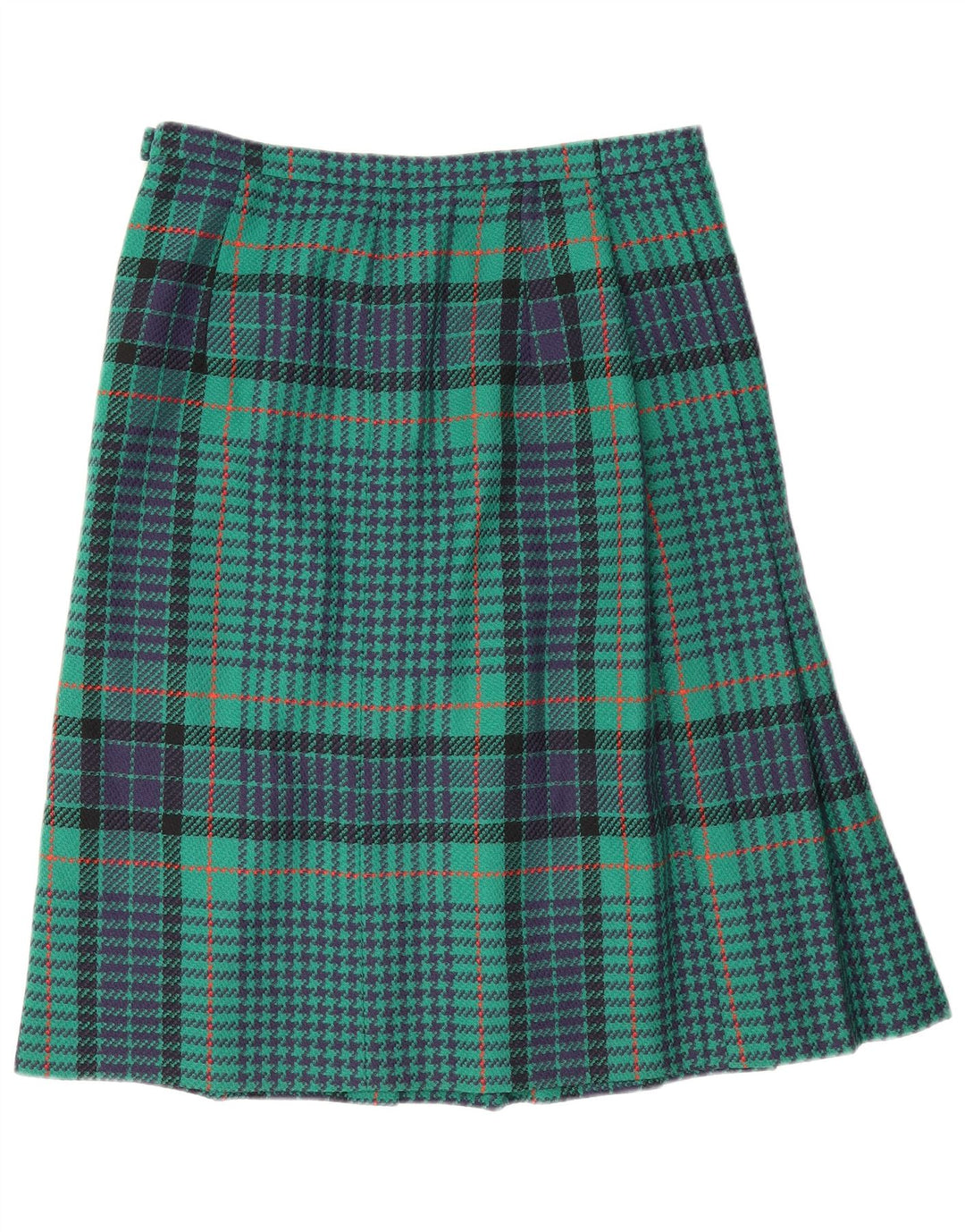 Fustă A-Line Vintage pentru femei W30 verde mediu Houndstooth