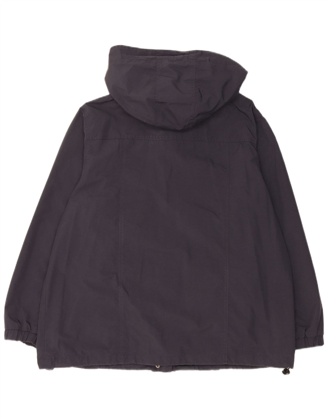 Jachetă de ploaie supradimensionată cu glugă vintage pentru femei UK 18 XL poliamidă bleumarin
