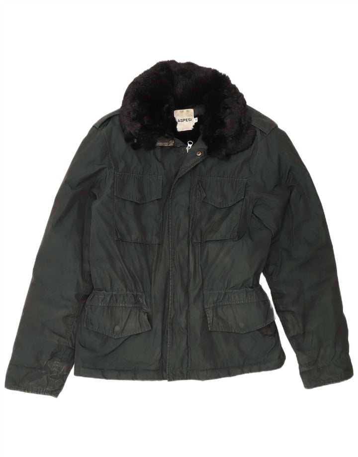 Jachetă militară pentru bărbați Aspesi UK 38 Medium Green Colorblock Poliester