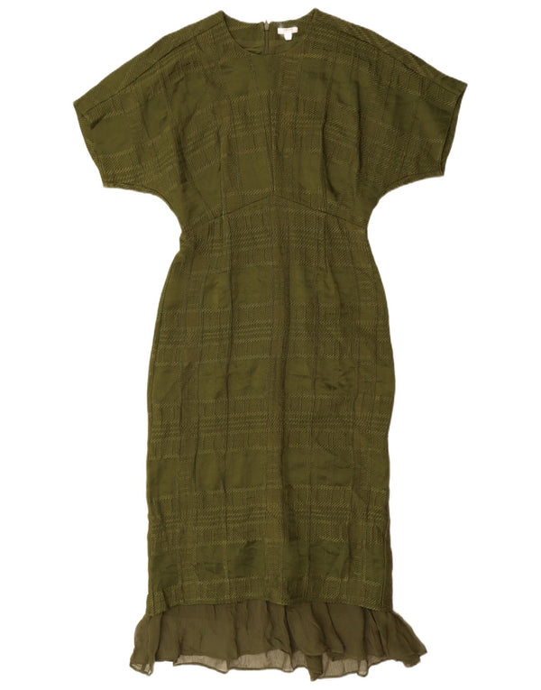 Rochie sirena pentru femei Jigsaw UK 8 Small Green Check Viscose