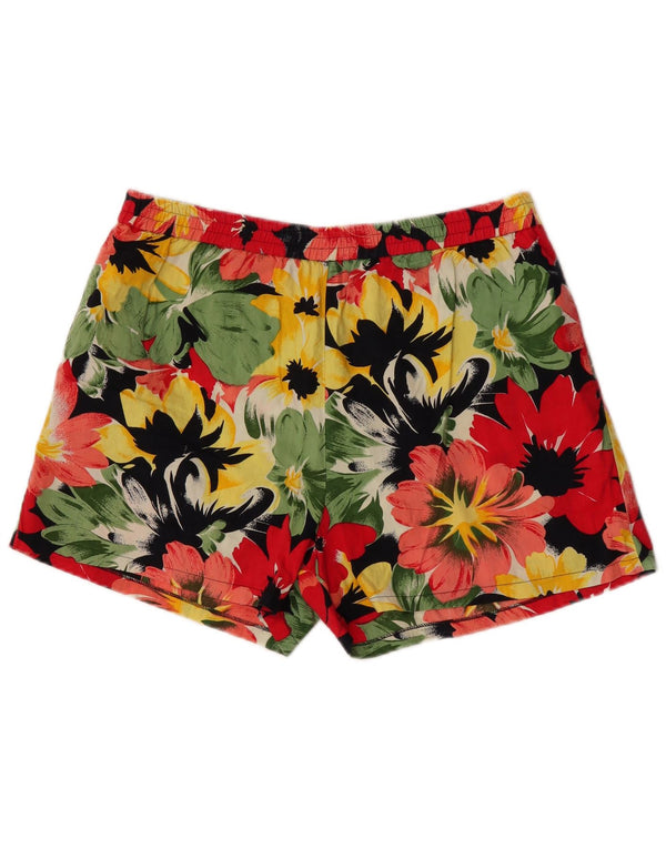 Vintage Womens Sport Shorts EU 40 Medium Multicoloured Floral Cotton