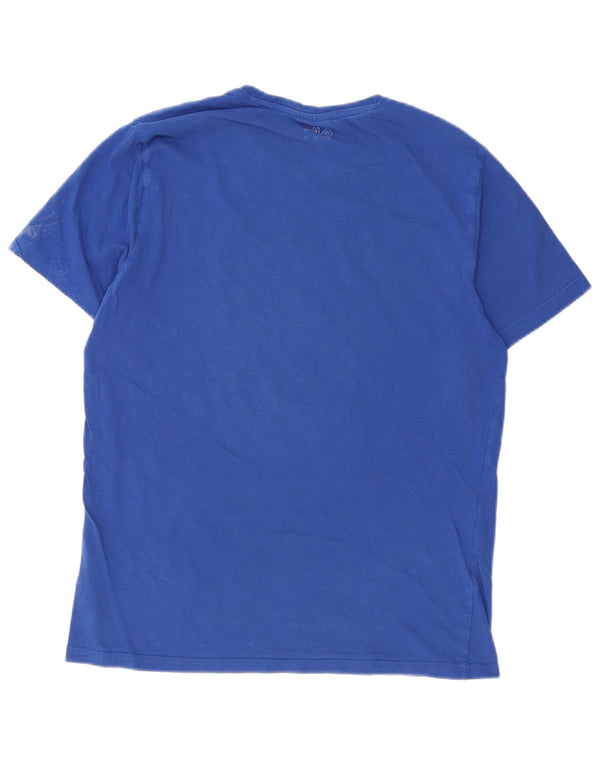 Tricou cu grafică pentru bărbați Fila Top Medium Blue Bumbac