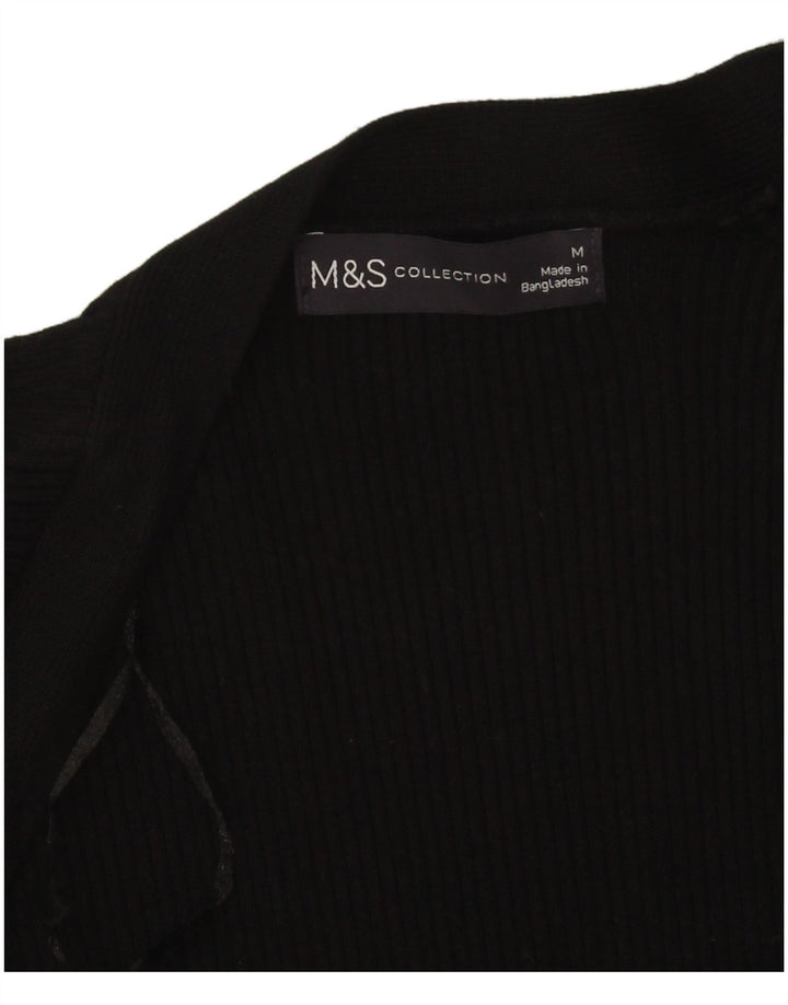 Pulover cardigan deschis pentru femei Marks & Spencer UK 14 Medium Black Viscose