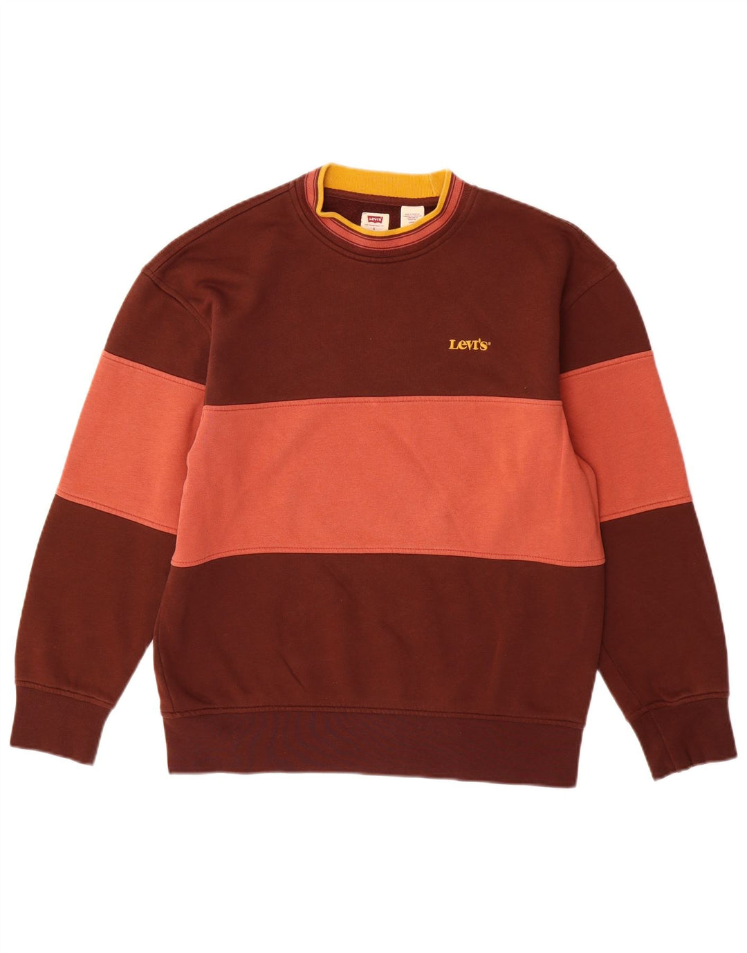 Hanorac relaxat pentru bărbați Levi's Pulover mic maro din bumbac color bloc