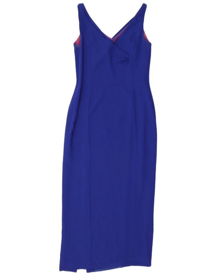 Frank Usher Womens Sleeveless Bodycon Dress UK 10 Small Blue Polyester