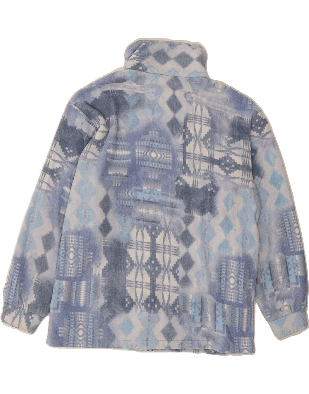 VINTAGE Womens Fleece Jacket UK 16 Large Blue Fair Isle Vintage Vintage and Second-Hand Vintage from Messina Hembry 