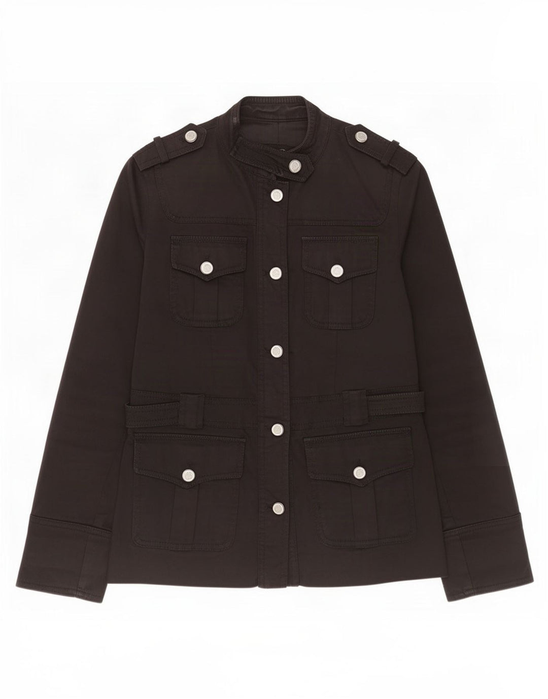 Massimo Dutti jachetă militară pentru femei UK 10 mic bumbac negru