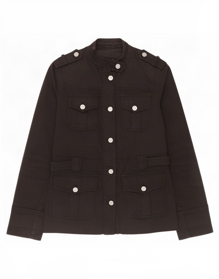Massimo Dutti jachetă militară pentru femei UK 10 mic bumbac negru