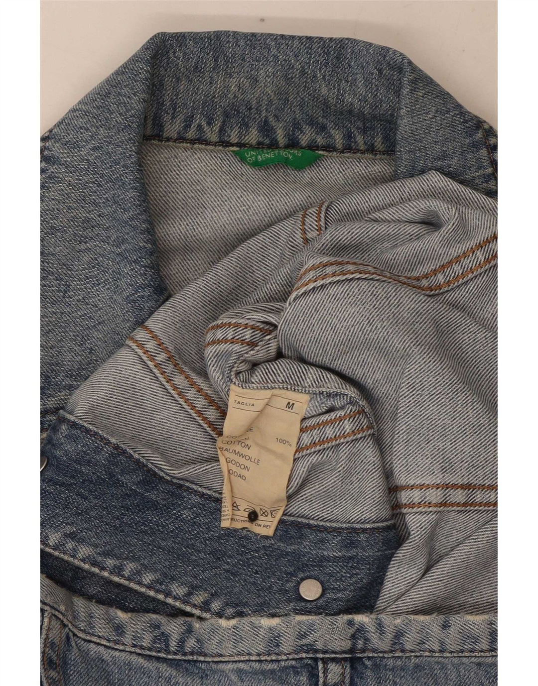 Jachetă de blugi pentru femei Benetton UK 12, bumbac albastru mediu