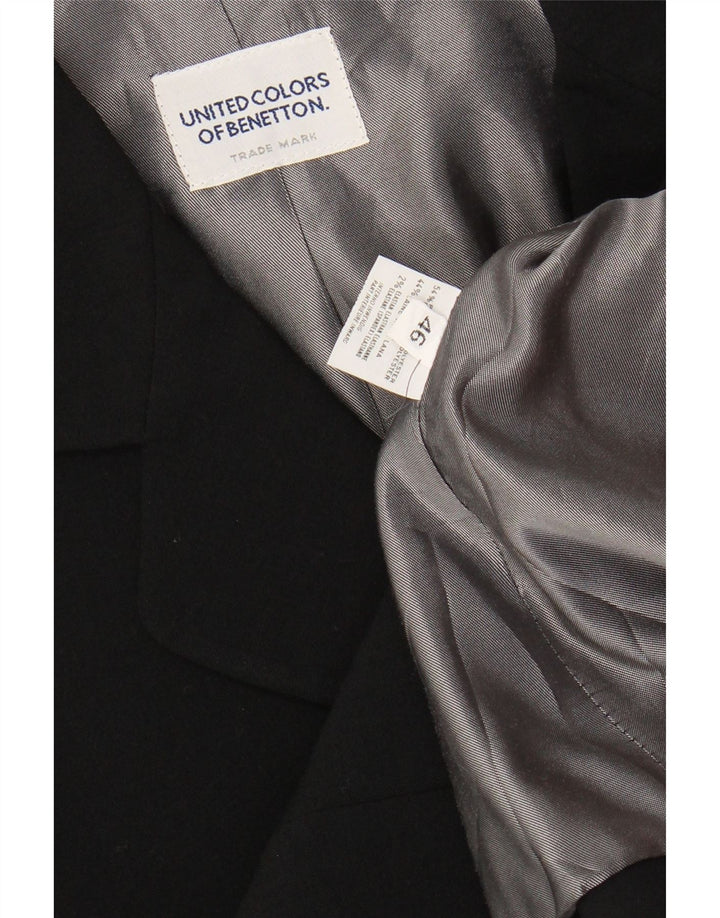 Jachetă pentru femei BENETTON cu 3 nasturi IT 46 Poliester negru mare