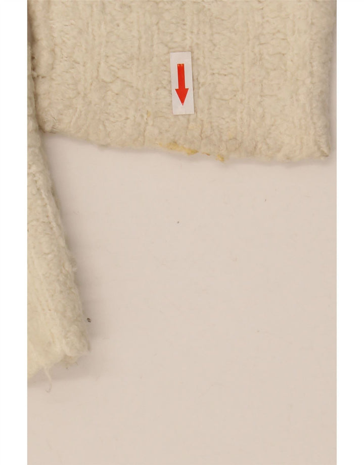 Pulover de damă vintage supradimensionat cu gât de barcă UK 14 Medium White