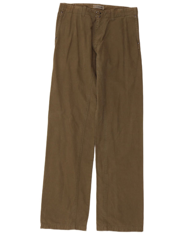 Pantaloni drepți pentru bărbați vintage IT 48 Medium L32 L34 Bumbac cu dungi kaki